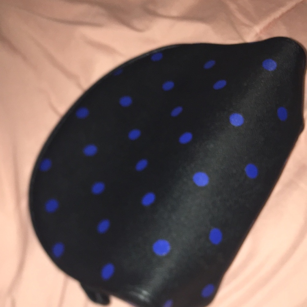 Guerlain Black and Blue Polka Dot Hat